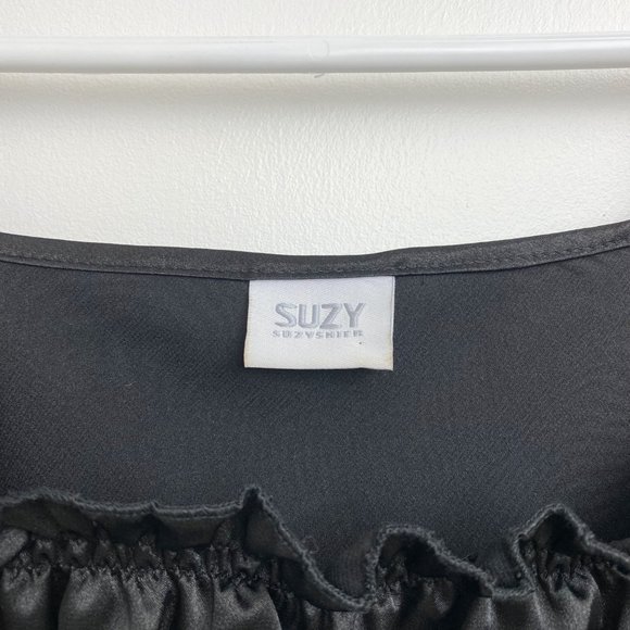 BLACK RUCHED BUST TOP - Picture 2 of 7